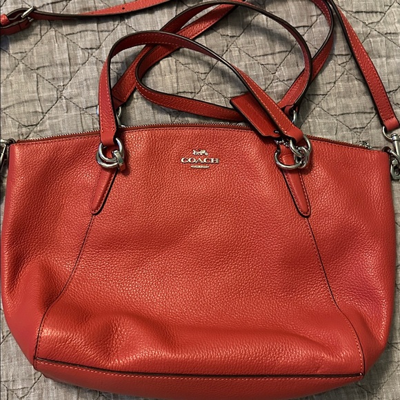 Coach Handbags - Coach Coral/Red Leather purse.